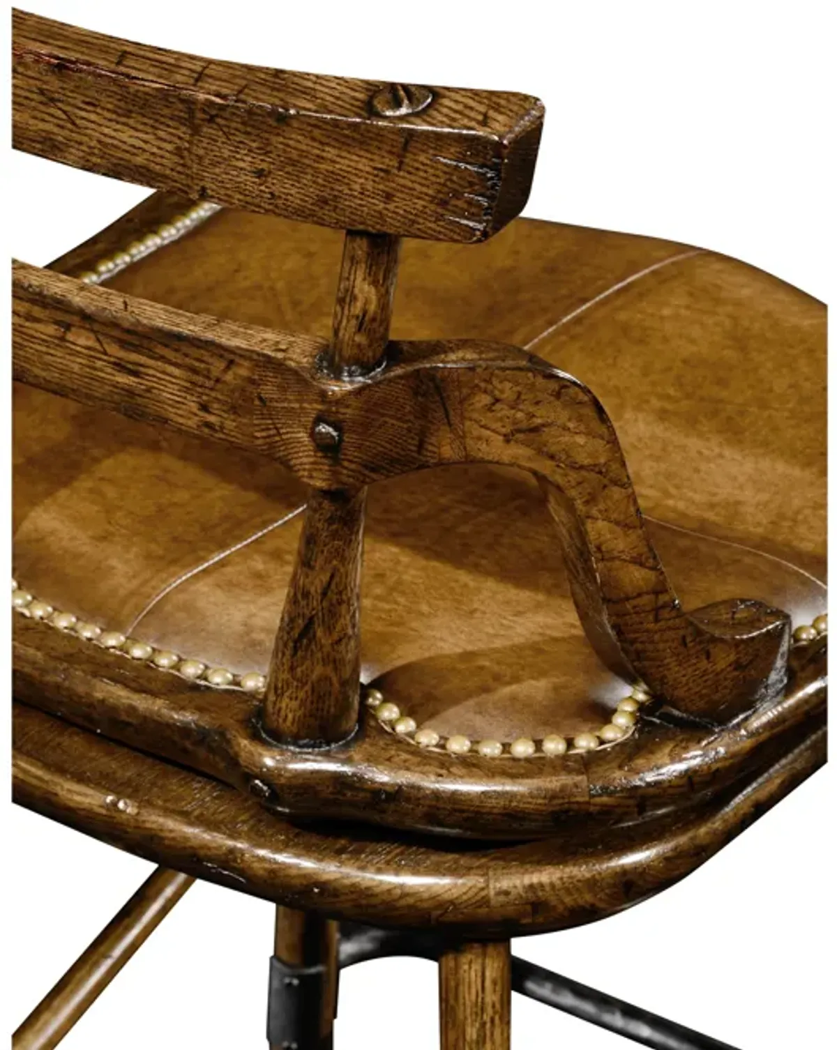 Buckingham Studded Leather Barstool