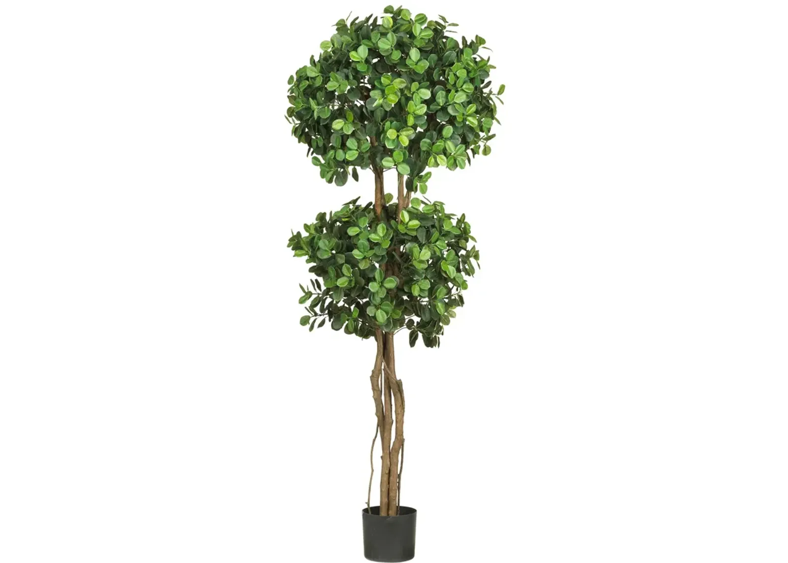 HomPlanti 5.5 Feet Eucalyptus Double Ball Topiary Silk Tree