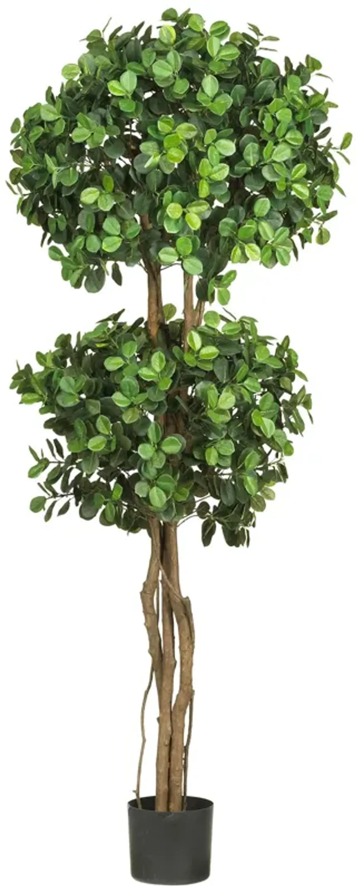 HomPlanti 5.5 Feet Eucalyptus Double Ball Topiary Silk Tree