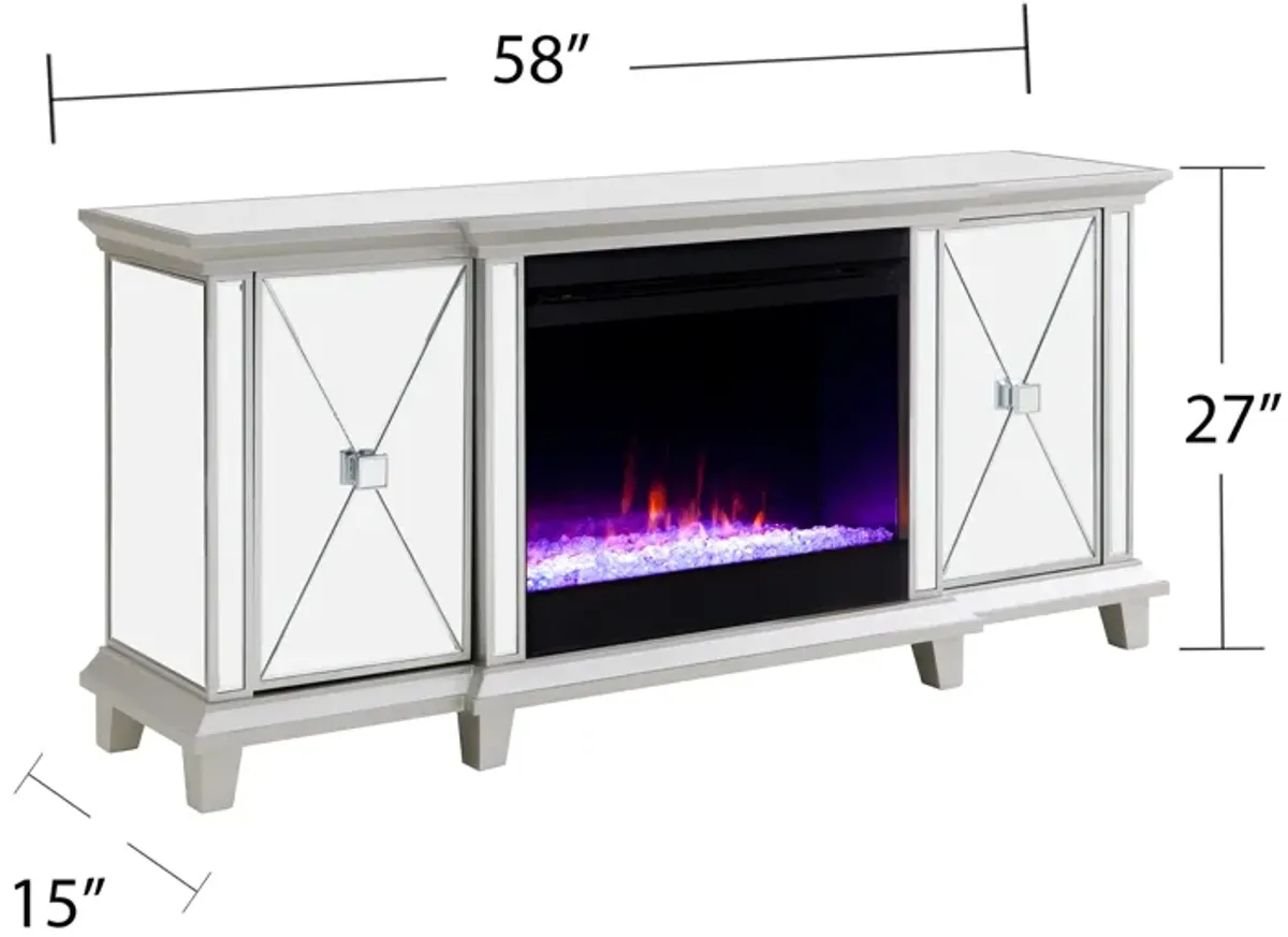 Kandel Mirrored Color Changing Fireplace