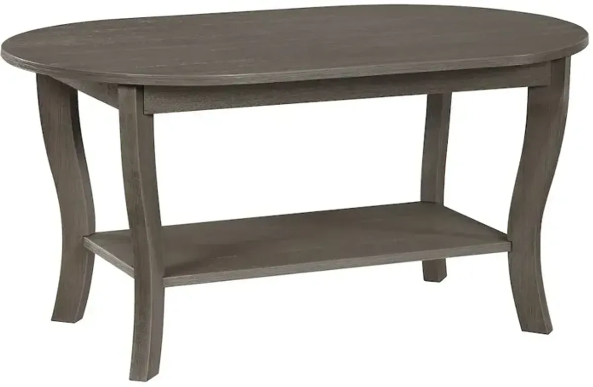 Convenience Concepts American Heritage Oval Coffee Table with Shelf