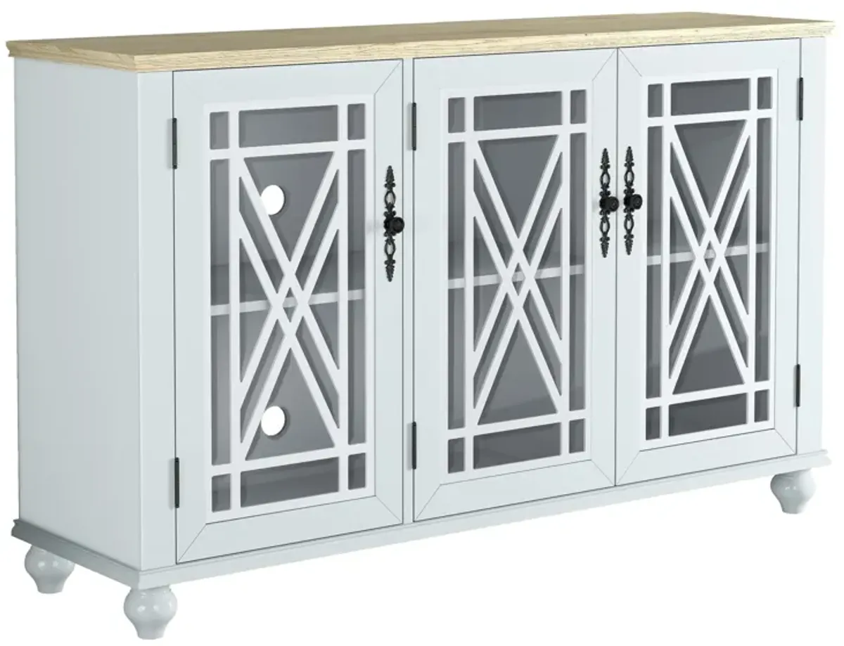 FESTIVO 55" Antique-Inspired Kitchen Buffet Sideboard Cabinet