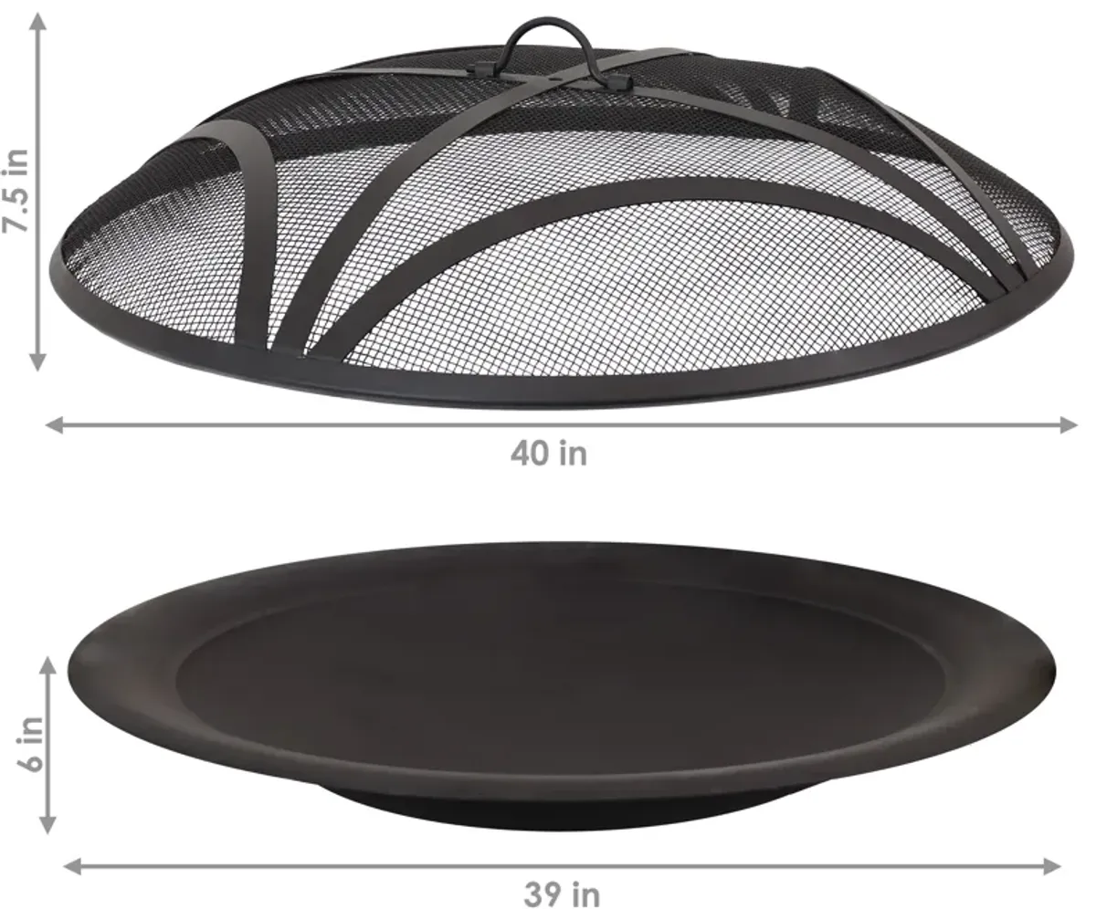 Sunnydaze Classic Elegance Replacement Fire Pit Bowl and Spark Screen