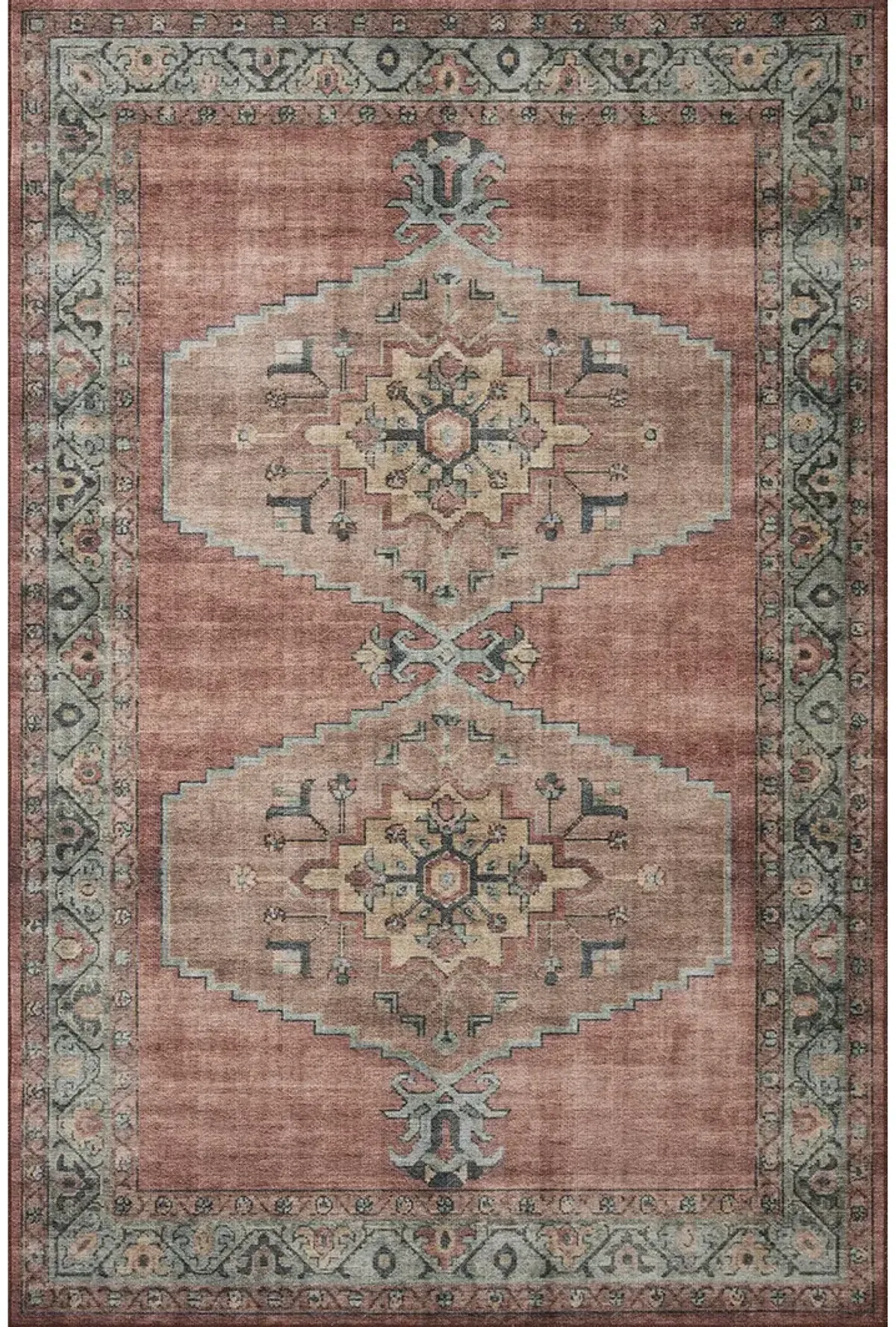 Heidi HEI05 Spice/Aqua 8'6" x 11'6" Rug by Loloi II