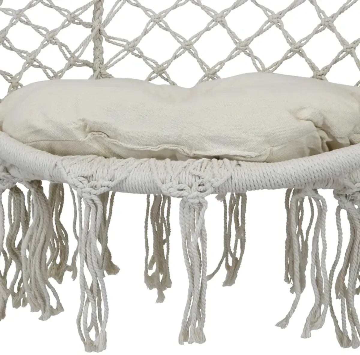 Sunnydaze Macrame Hanging Hammock Chair with Seat Cushion