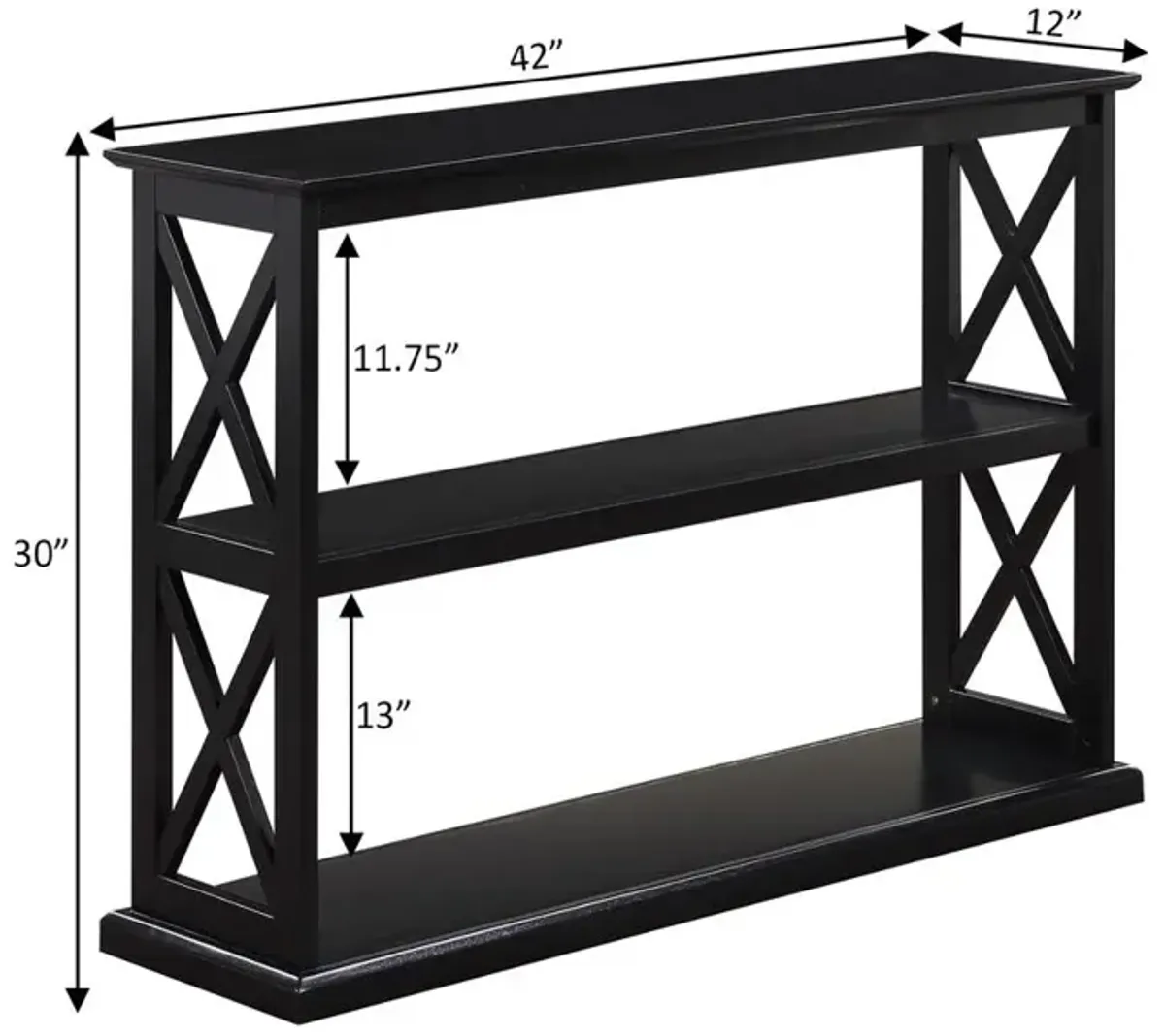 Convenience Concepts Coventry Console Table with Shelves Black