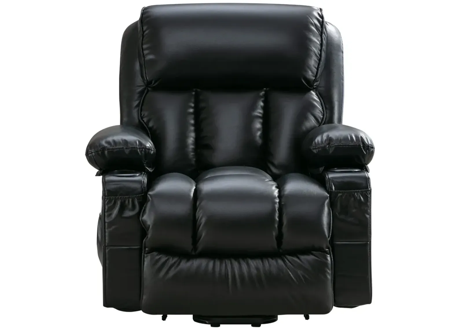 38.58 in. W Leather Recliner with Remote Control, Tufted and Storage