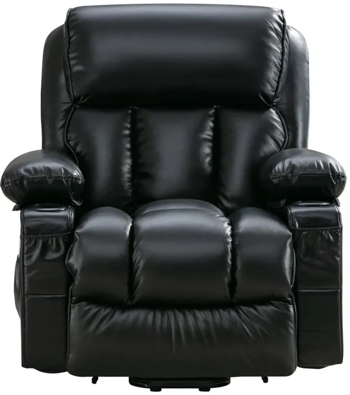 38.58 in. W Leather Recliner with Remote Control, Tufted and Storage