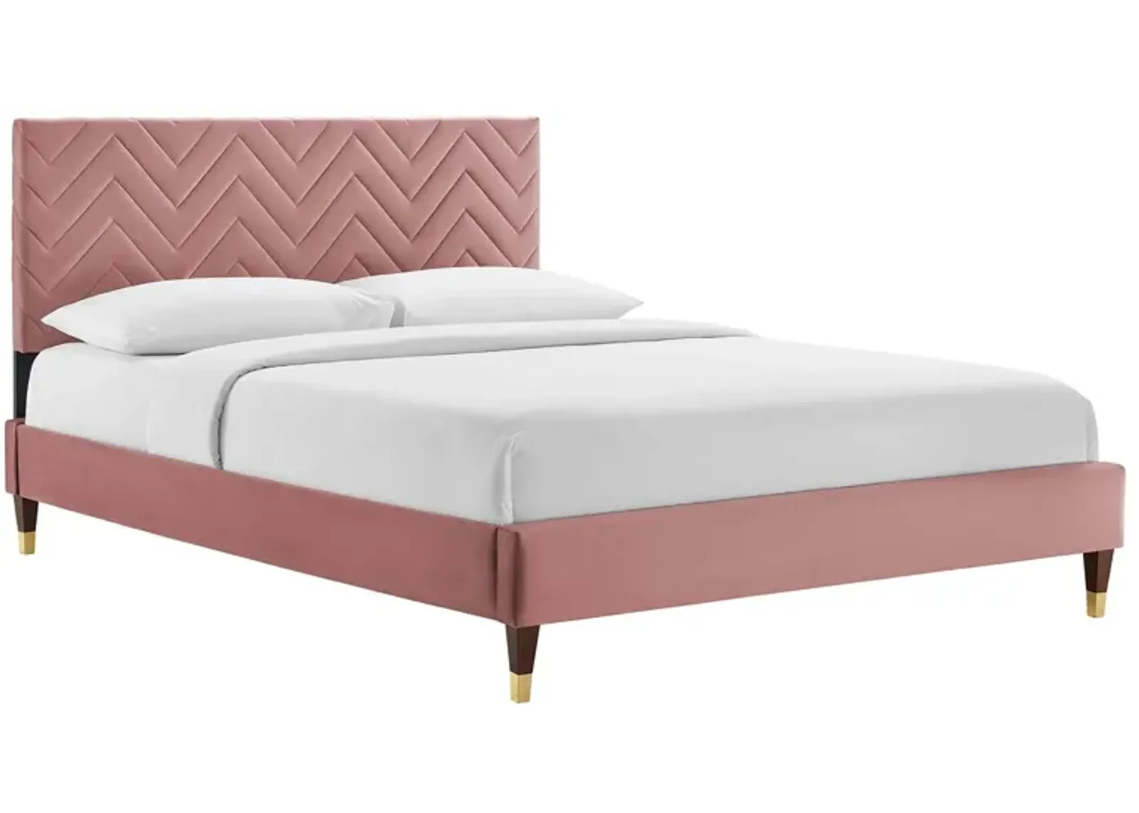 Modway - Leah Chevron Tufted Performance Velvet King Platform Bed