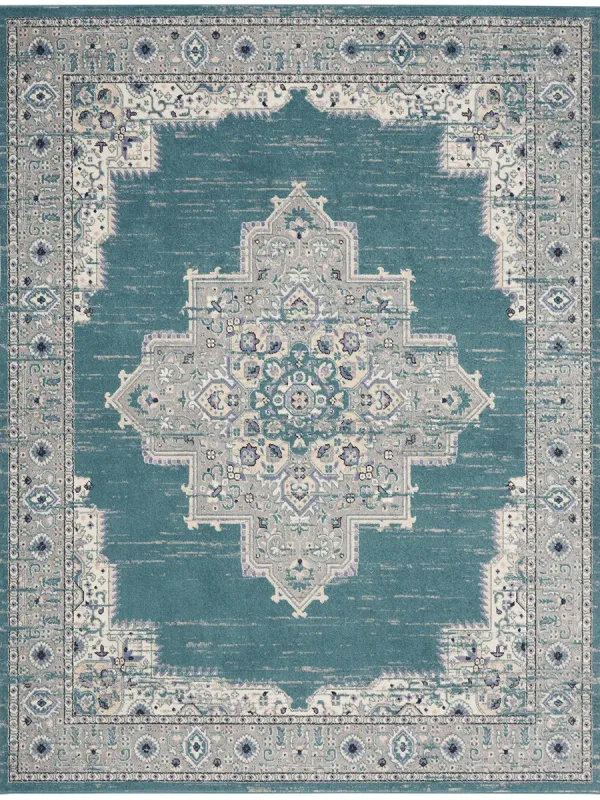 Passion PSN03 Turquoise/Gray 8' x 10' Rug