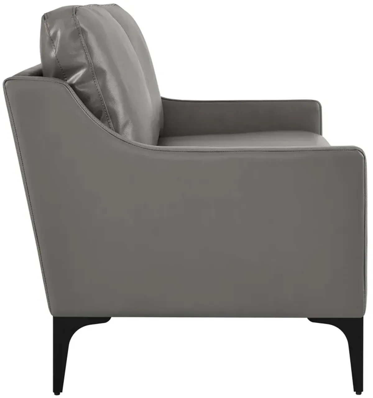 Corland Leather Loveseat Gray