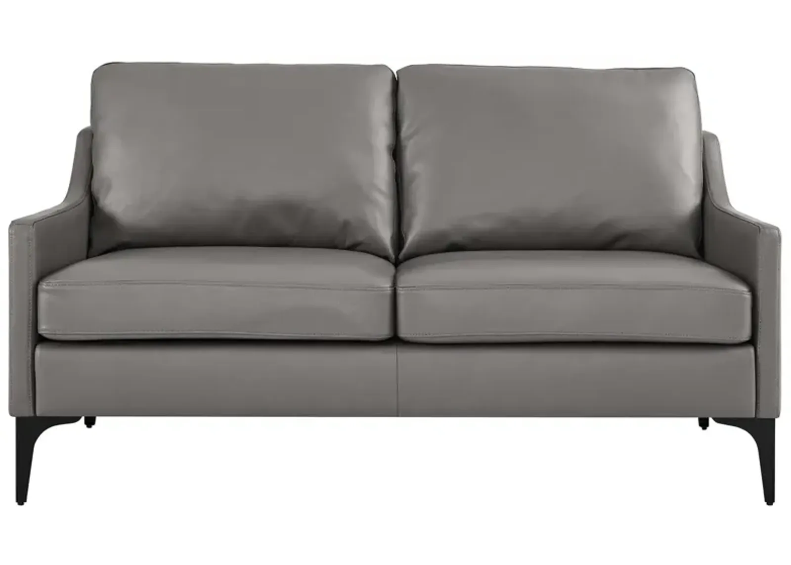 Corland Leather Loveseat Gray