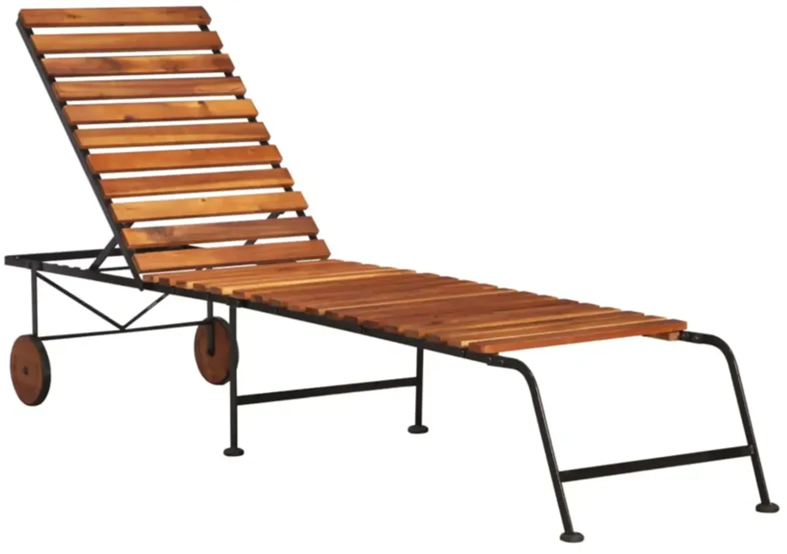 vidaXL Sun Lounger with Steel Legs Solid Wood Acacia