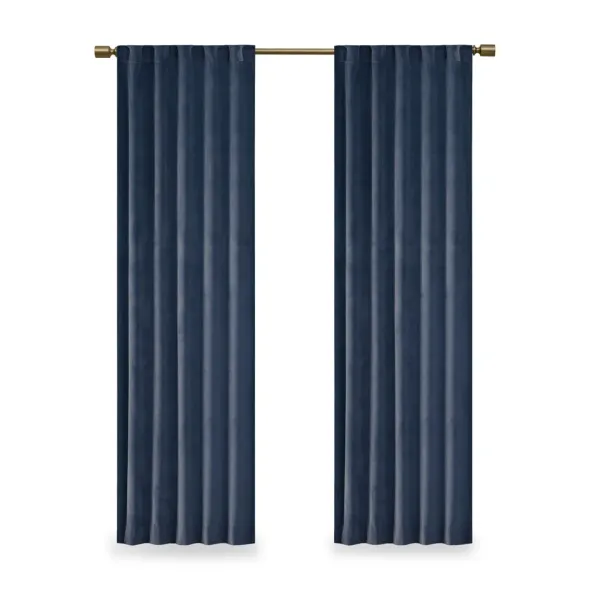 Gracie Mills Peregrine Velvet Room Darkening Curtain Panel Pair - 37x84"