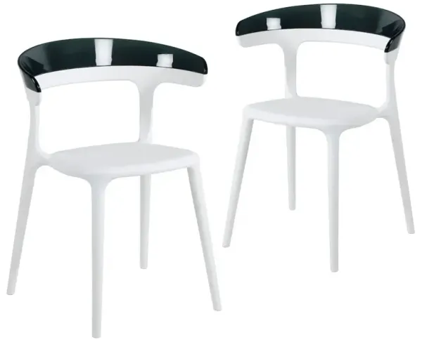 Omax Decor Mia Resin Patio Dining Chair in White - (Set of 2)