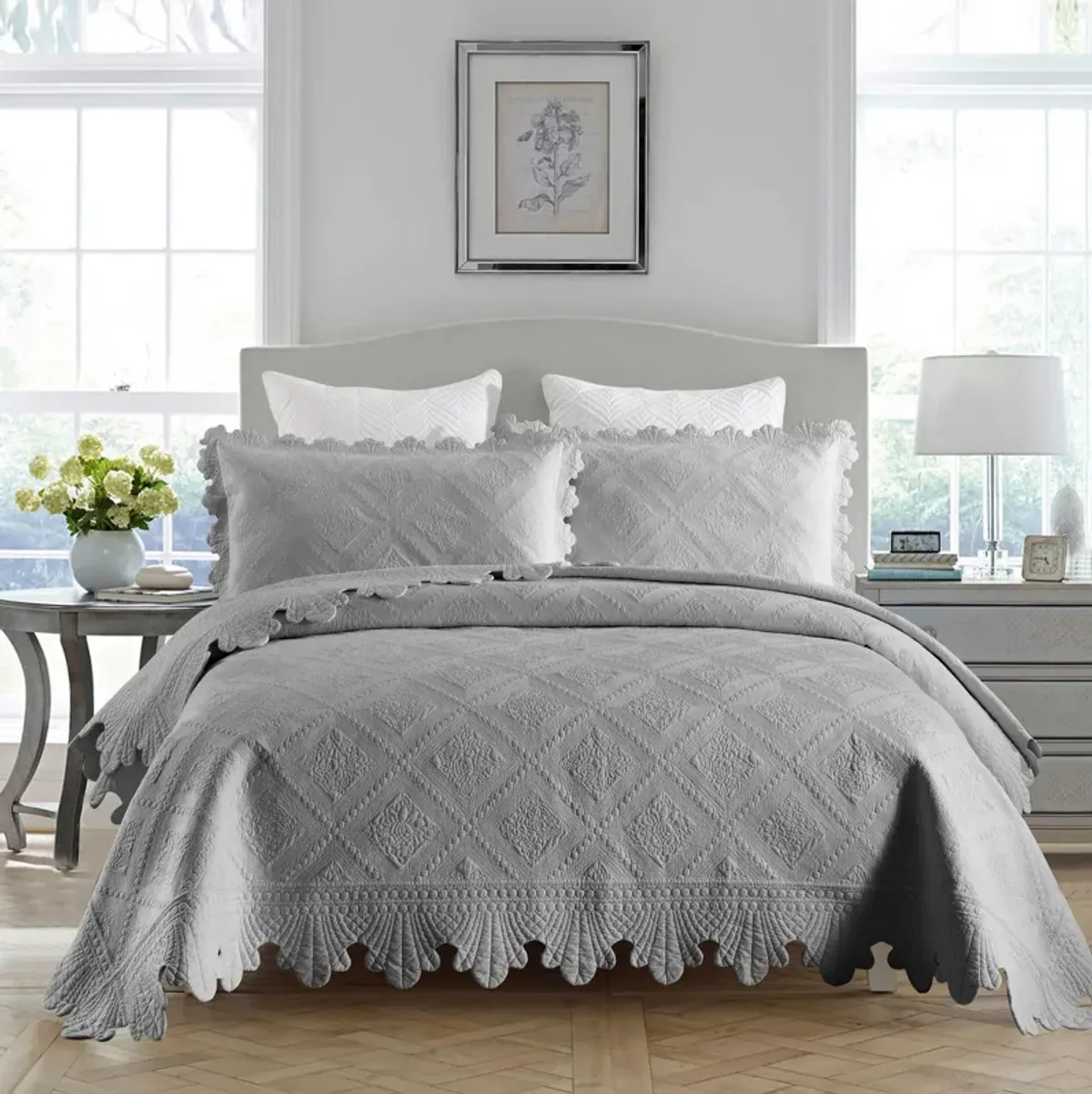 MarCielo 100% Cotton Oversized Bedspread Quilt Set TK