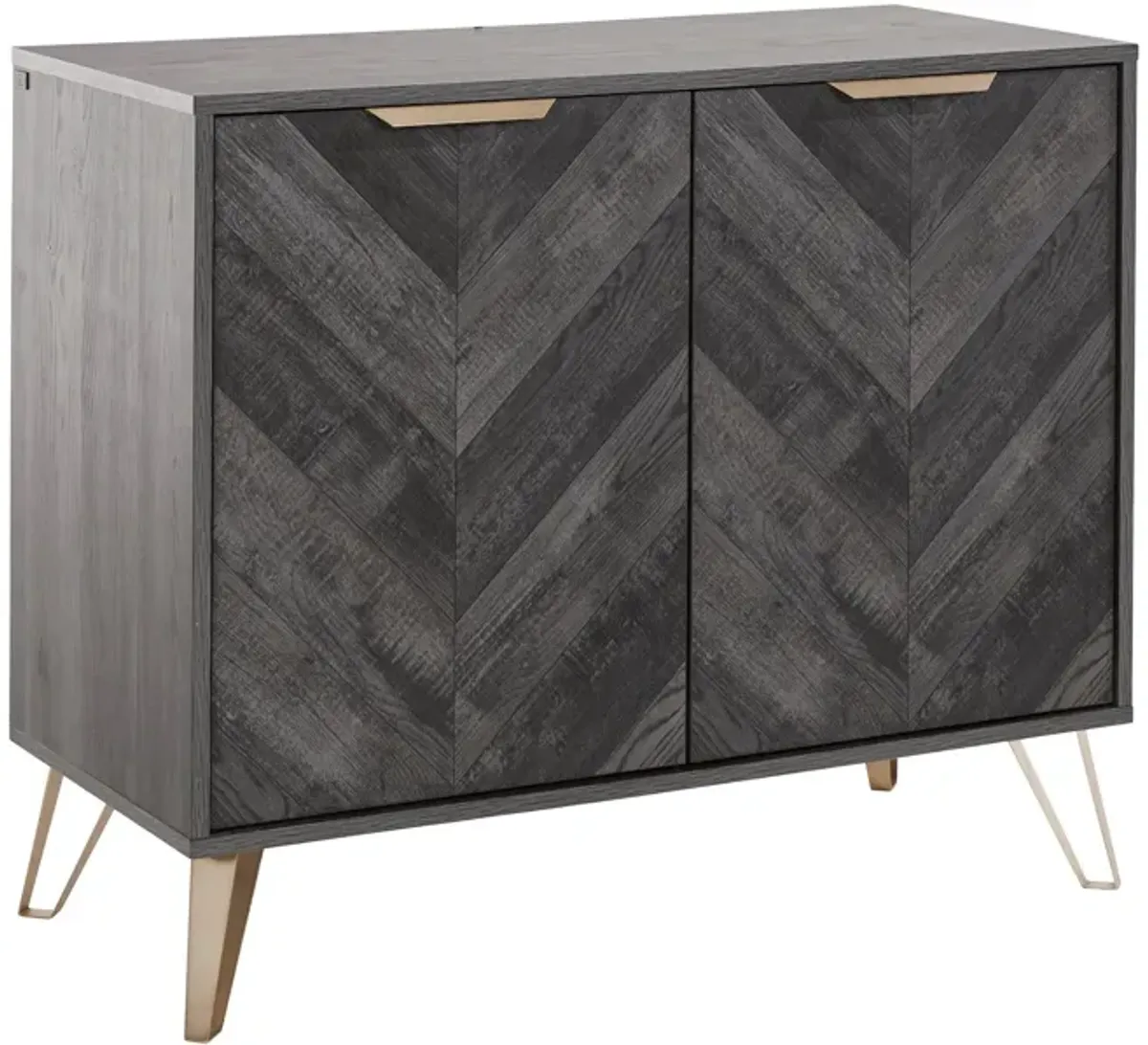 Bo Chevron Sideboard with 2 Closed Doors and Adjustable Shelves