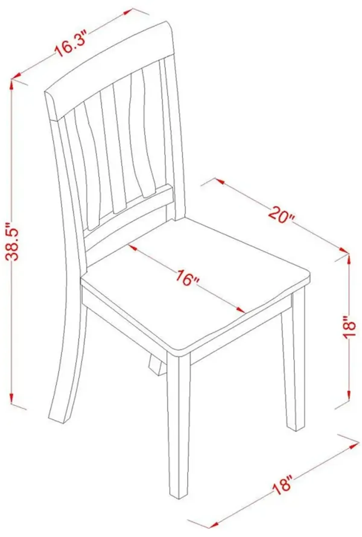 East West Furniture Antique  Kitchen  dining  Chair  Wood  Seat  with  Buttermilk    and  Cherry  Finish,  Set  of  2