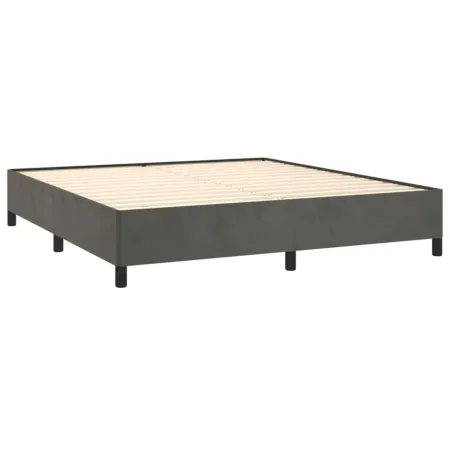 vidaXL California King Size Bed Frame in Velvet Dark Gray - Modern Double Bed Design with Sturdy Plywood Slats and Supportive Legs
