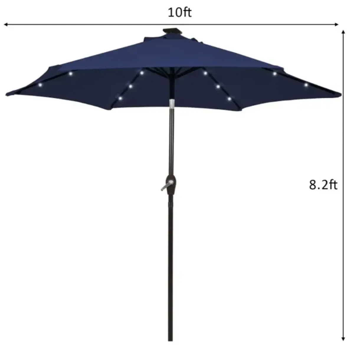 Hivvago 10 Feet Outdoor Patio Umbrella with Bright Solar LED Lights