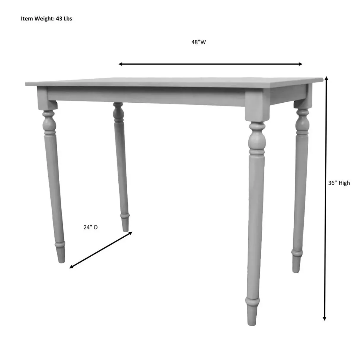 Carolina  Tuscan Bar Table with Turned Legs