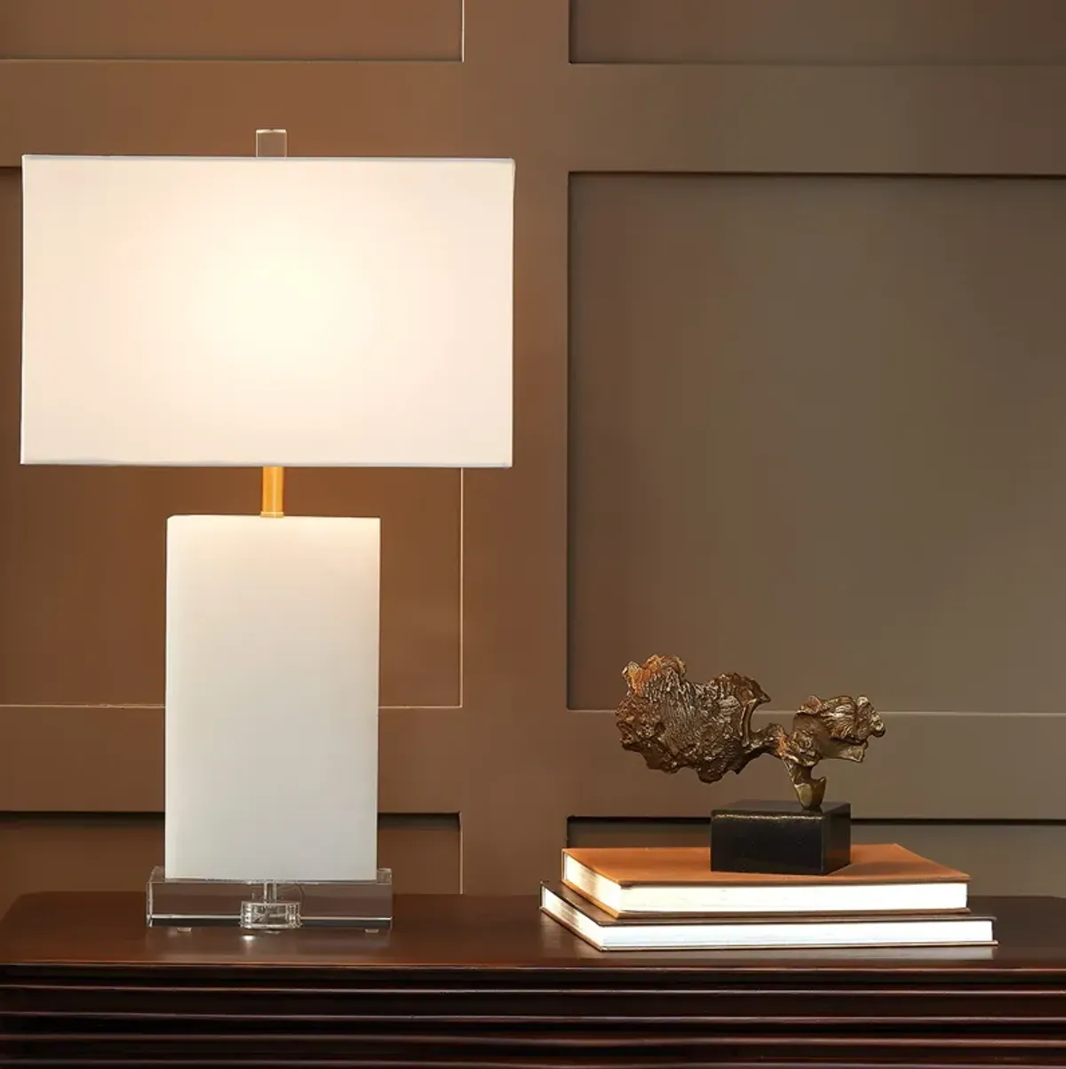 Alabaster Rectangular Table Lamp