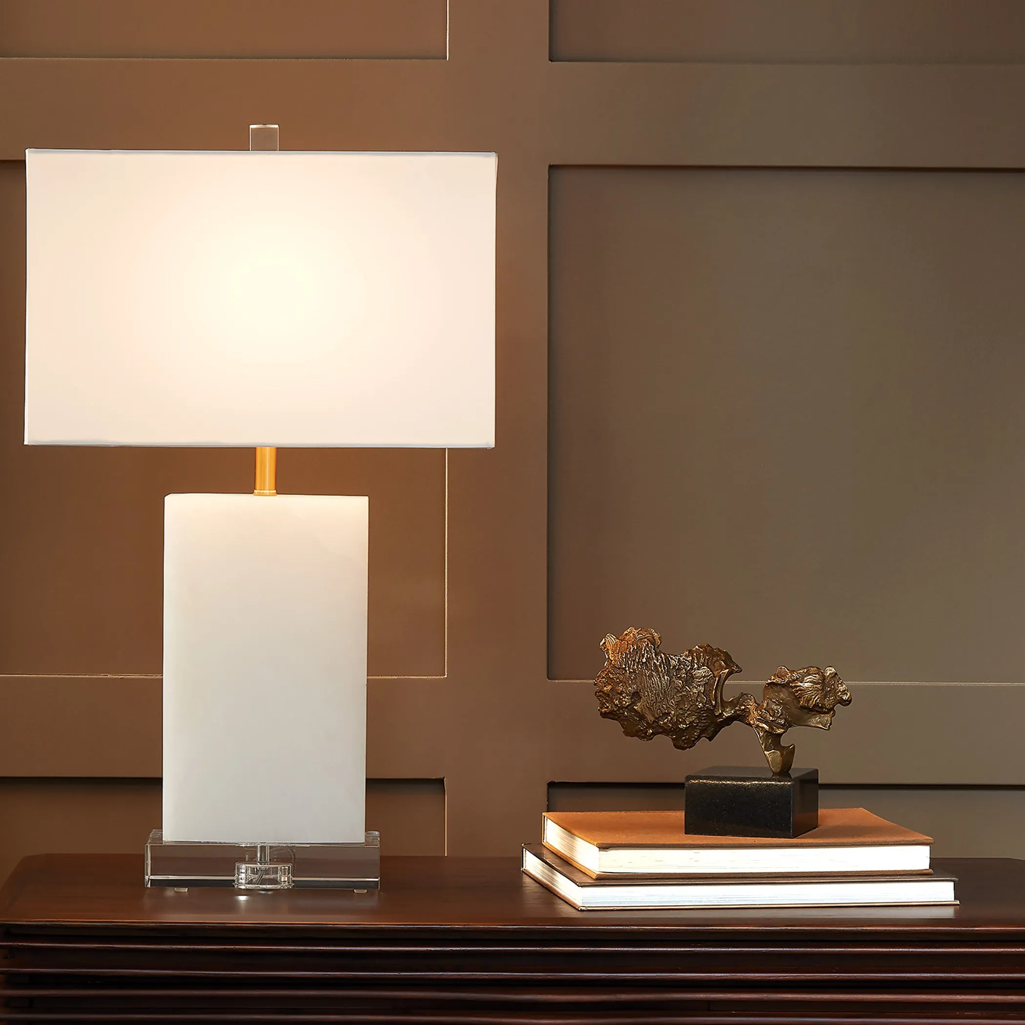 Alabaster Rectangular Table Lamp