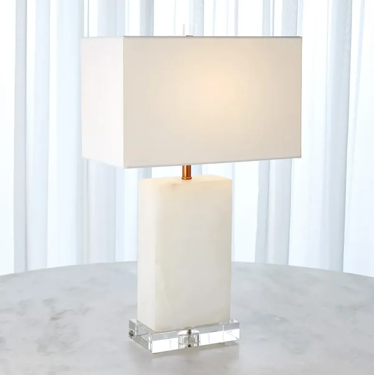 Alabaster Rectangular Table Lamp