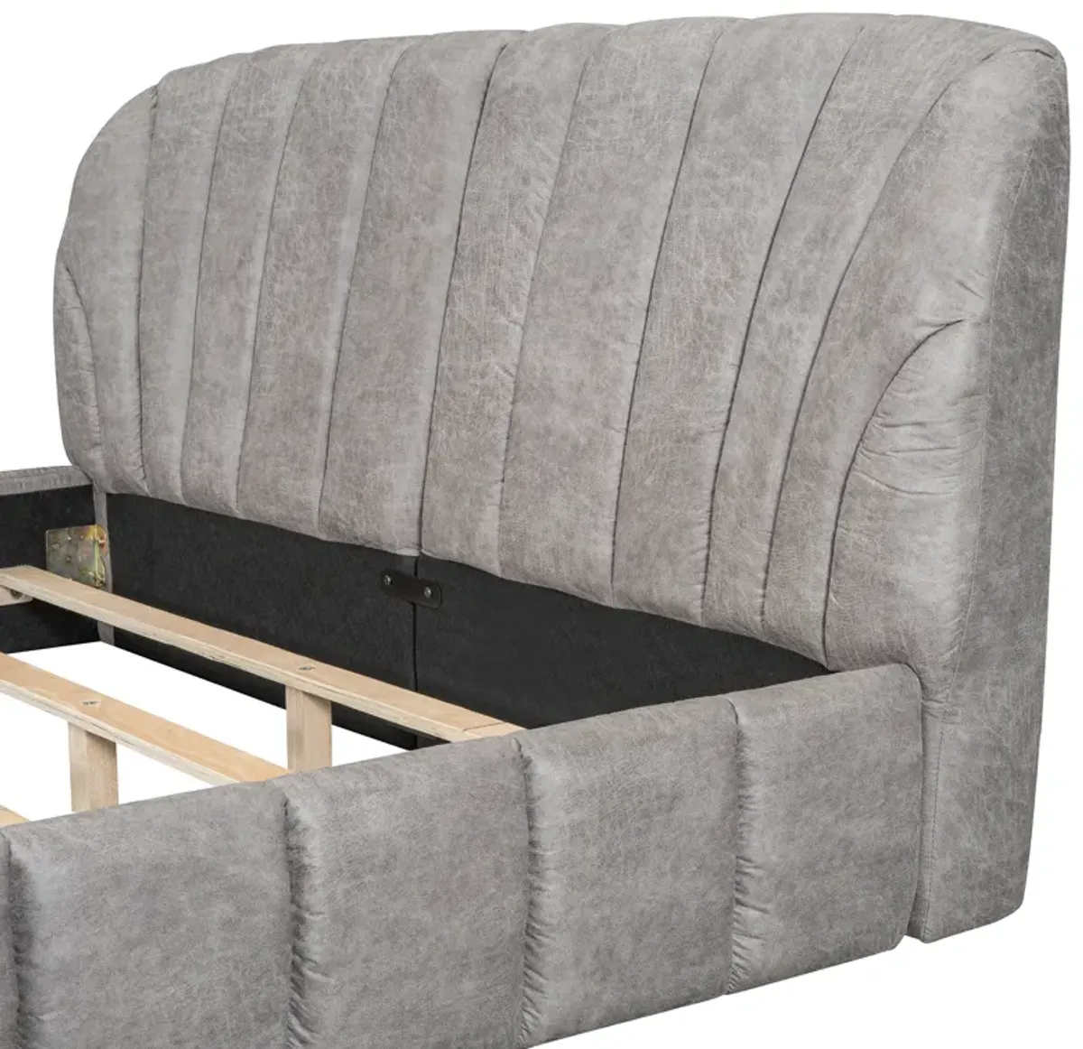 Merax Modern Polyester Upholstered Platform Bed