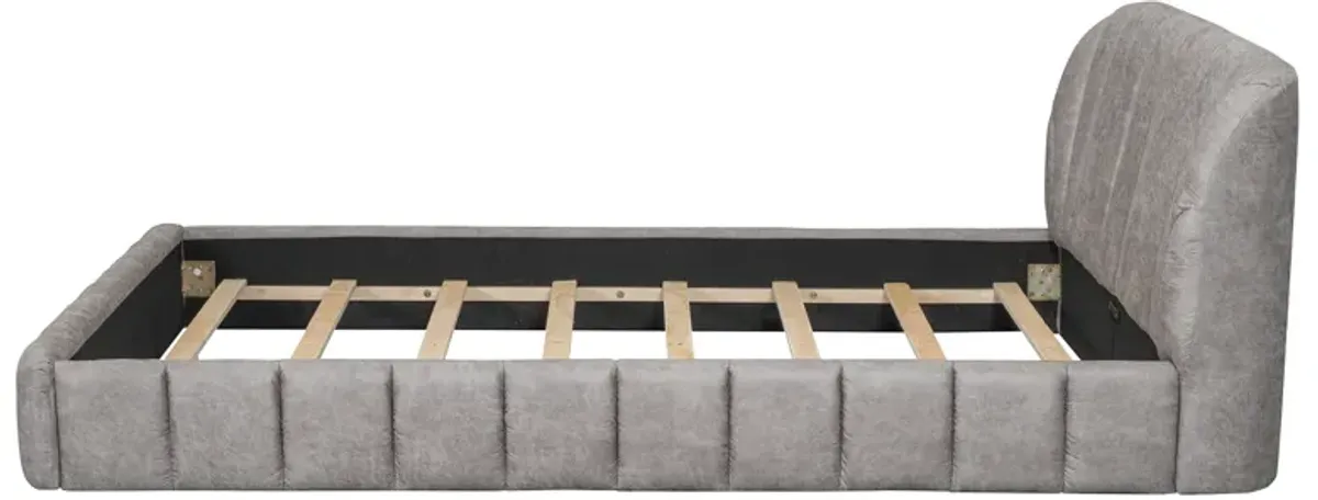 Merax Modern Polyester Upholstered Platform Bed