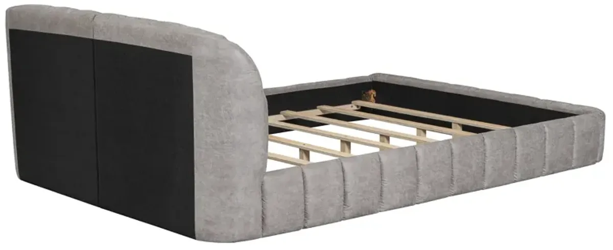 Merax Modern Polyester Upholstered Platform Bed