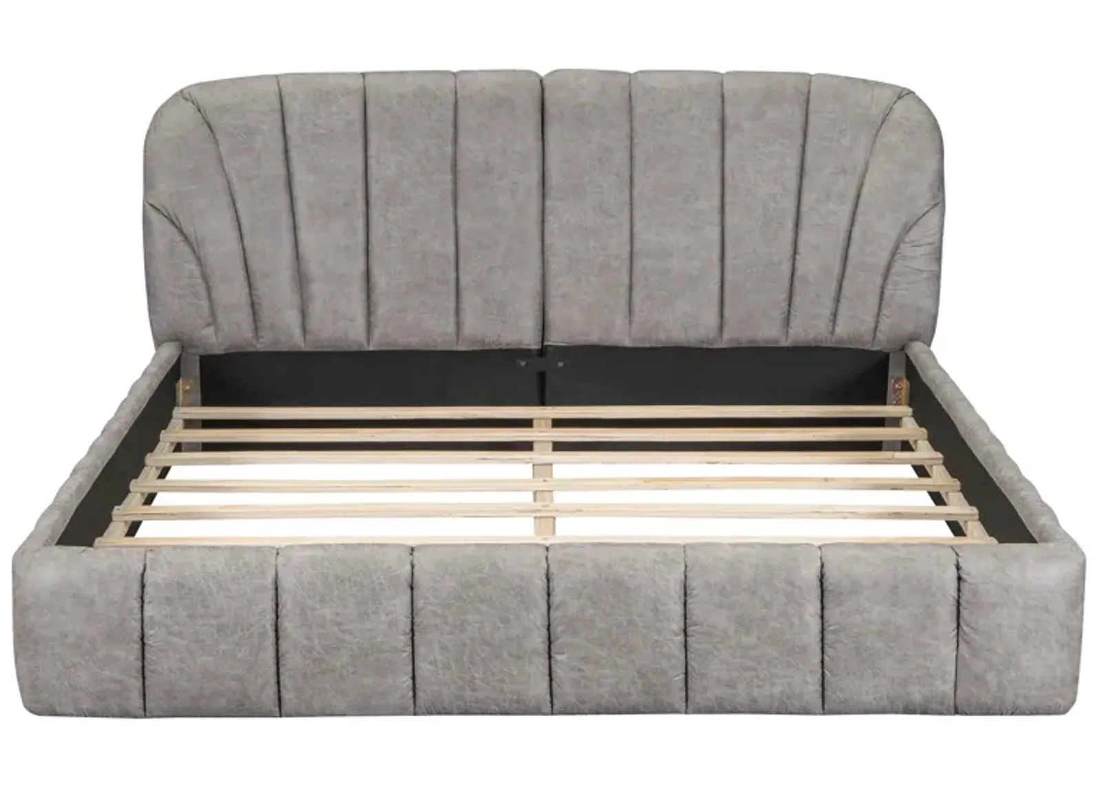 Merax Modern Polyester Upholstered Platform Bed