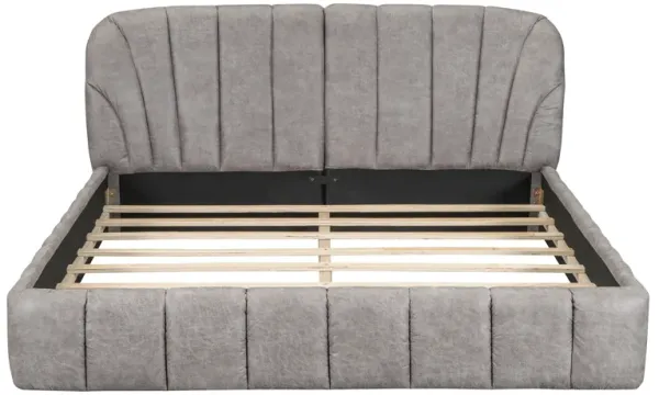 Merax Modern Polyester Upholstered Platform Bed