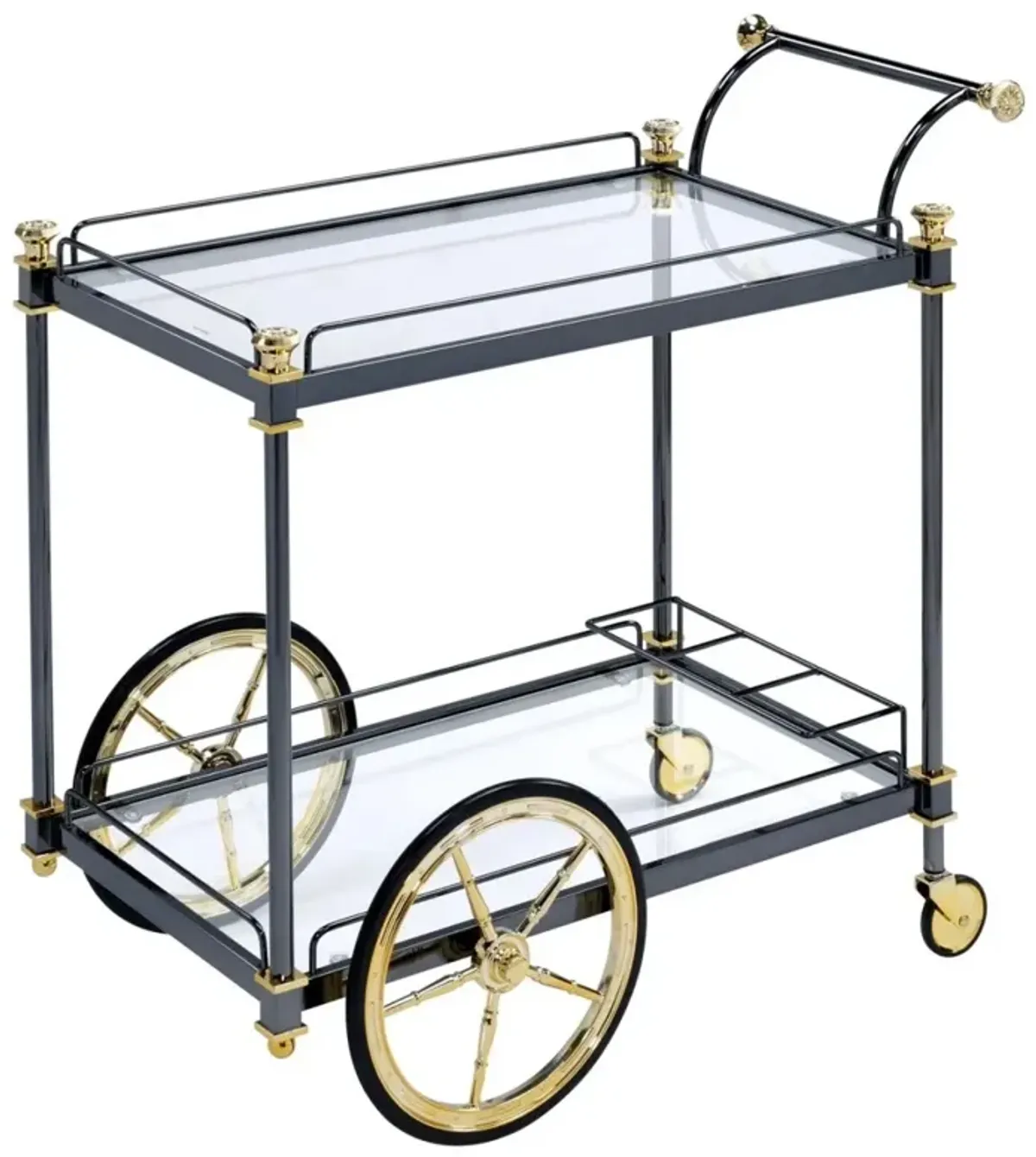 Cyrus Serving Cart, & Clear Glass