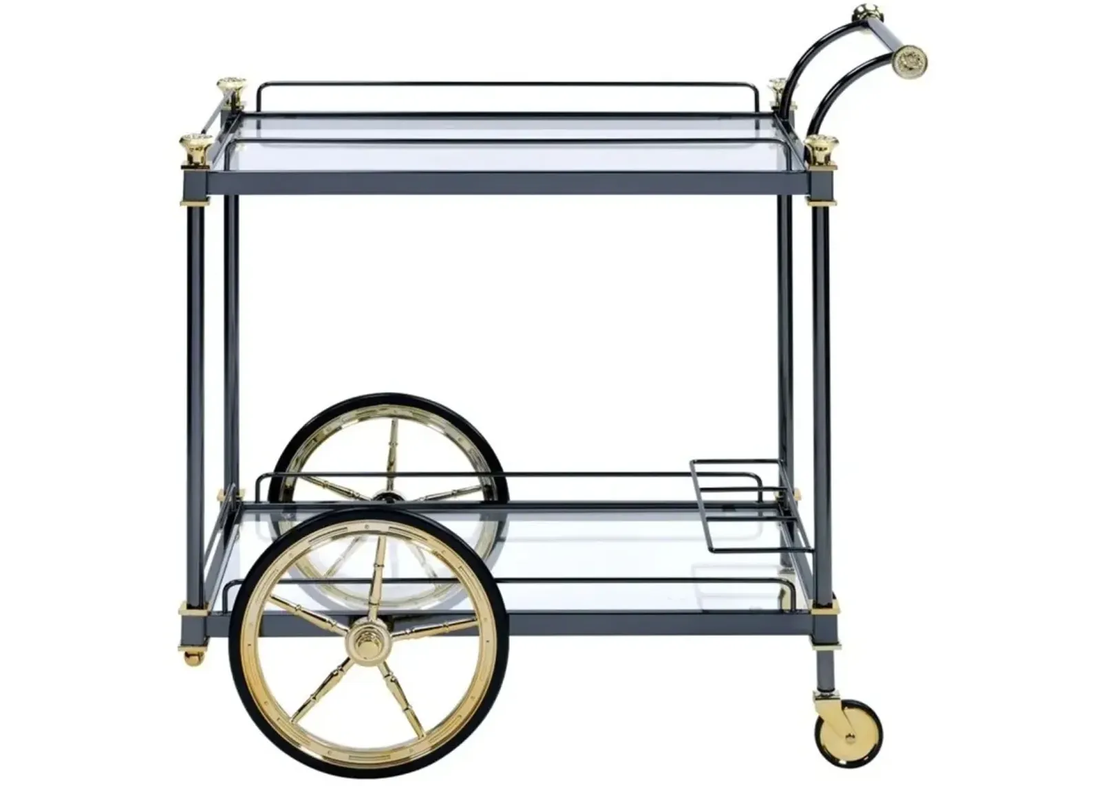 Cyrus Serving Cart, & Clear Glass