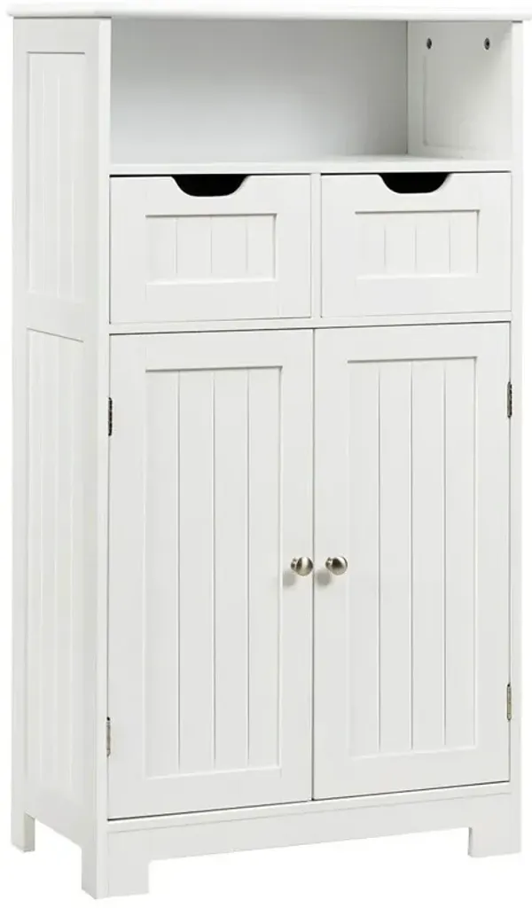 Bathroom Wooden Side Cabinet  with 2 Drawers and 2 Doors