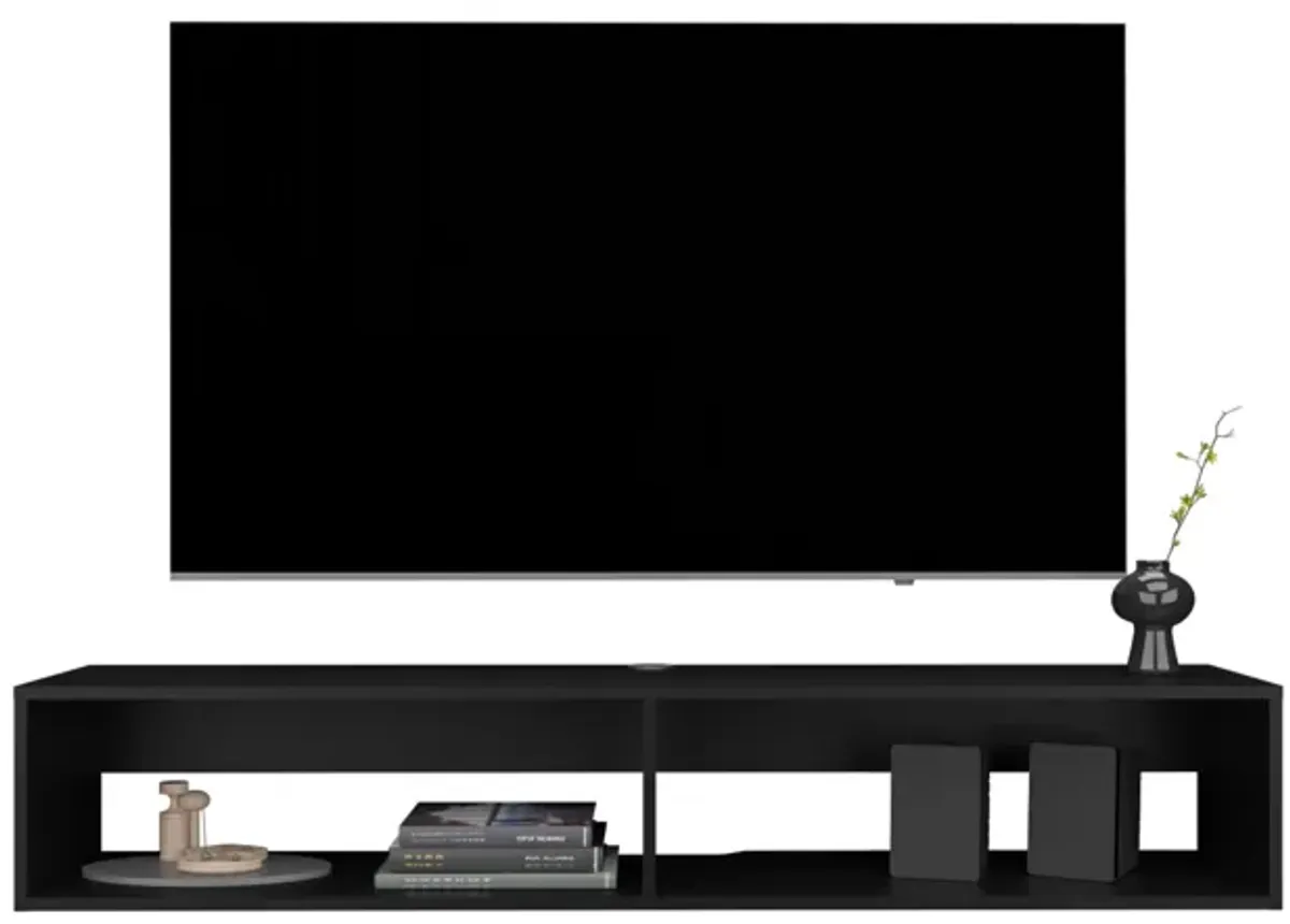 Lakes TV Stand 10.4" H, with 2 Shelves, White