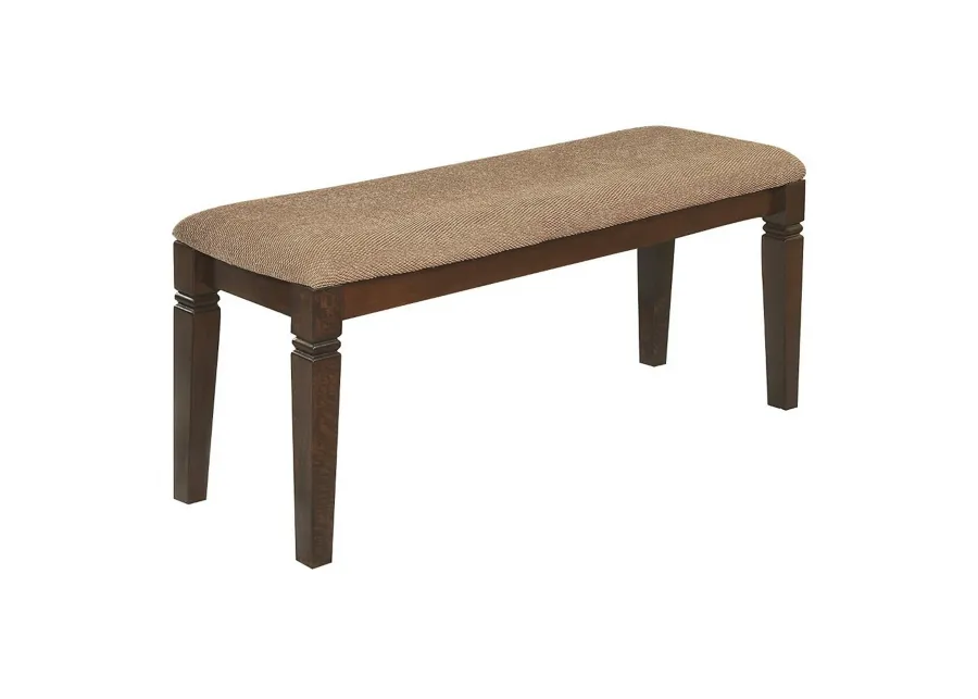 Fabric Upholstered Solid Wooden Bench, Light & Dark Brown-Benzara