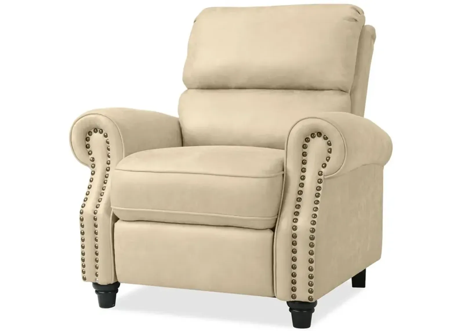 ProLounger Pushback Recliner with Nailheads in Distressed Latte Tan Faux Leather