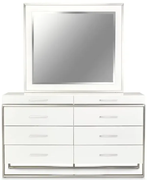 Michael Amini Marquee Dresser with Mirror - Cloud White