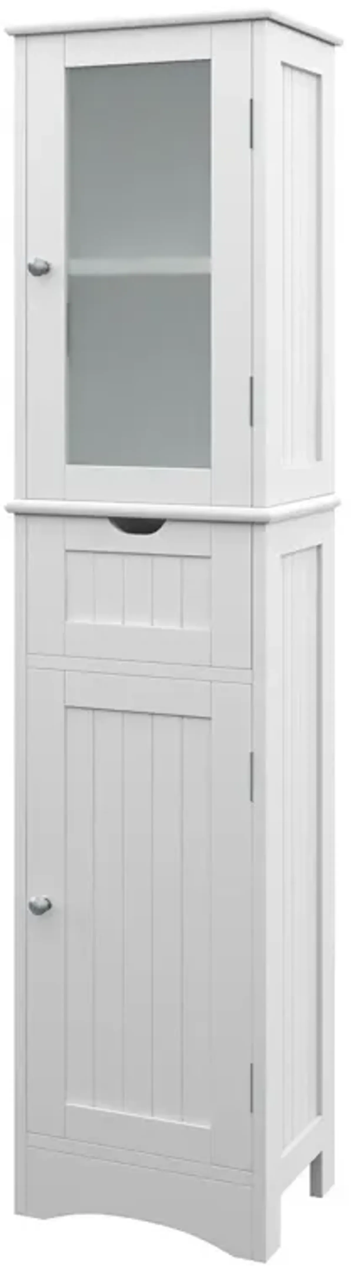 Tall Floor Storage Cabinet with 2 Doors and 1 Drawer for Bathroom