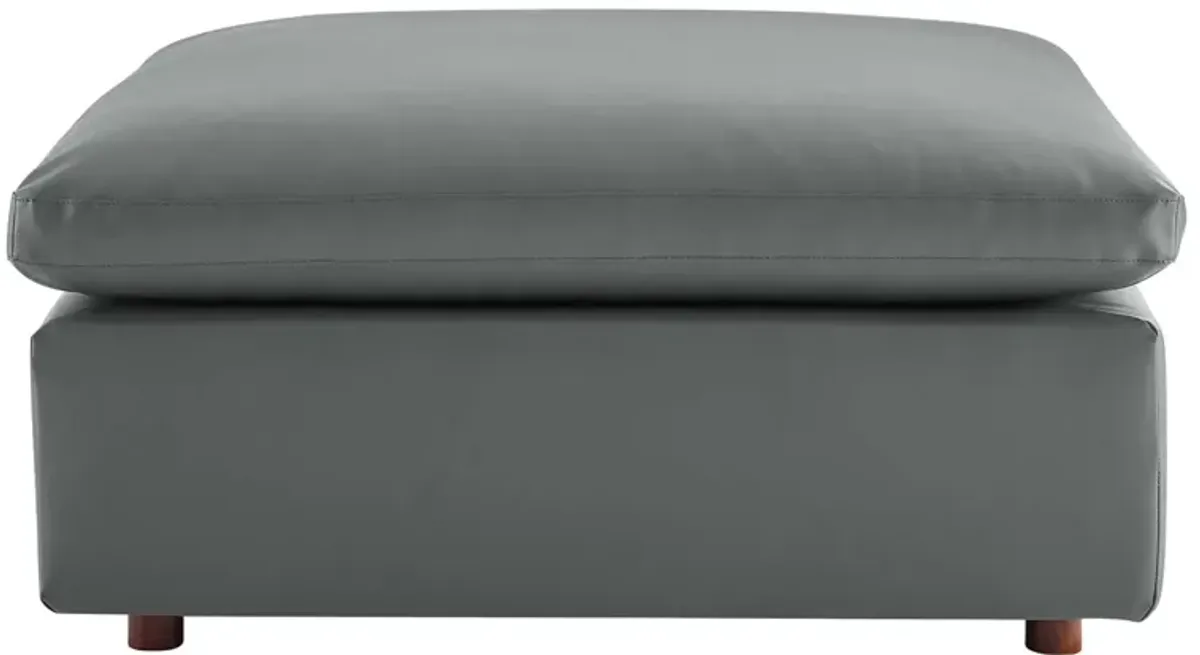 Commix Down Filled Overstuffed Vegan Leather Ottoman