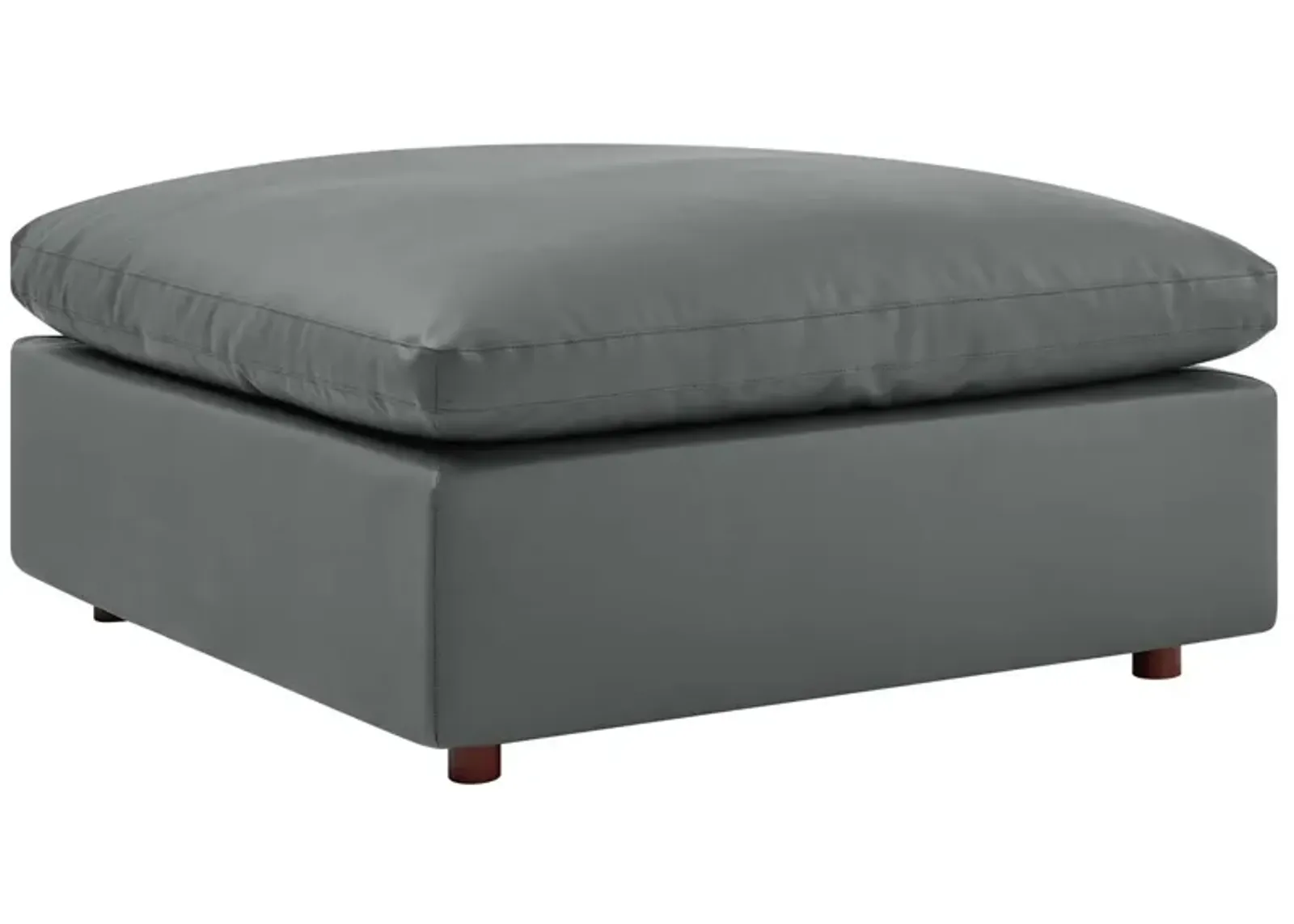 Commix Down Filled Overstuffed Vegan Leather Ottoman