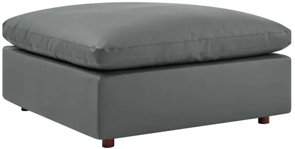 Commix Down Filled Overstuffed Vegan Leather Ottoman