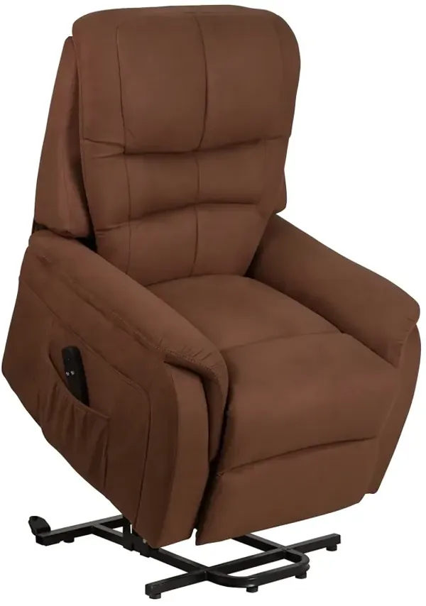 Flash Furniture HERCULES - Brown Microfiber Power Lift Recliner for Elderly