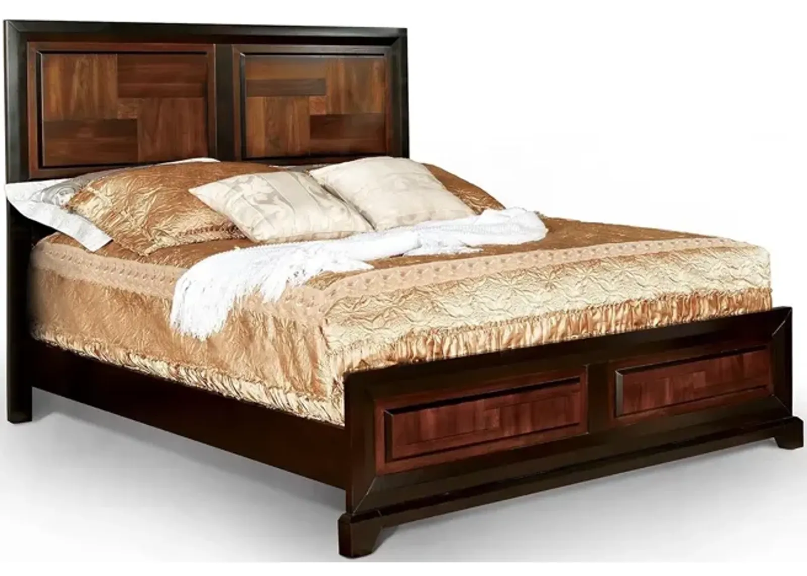 Acacia Walnut Transitional Queen Bed