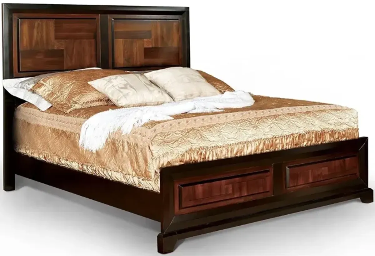 Acacia Walnut Transitional Queen Bed