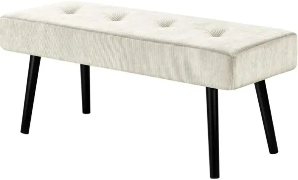 Mid-Century Corduroy Upholstered End-of-Bed Bench – Stylish Bedroom Accent