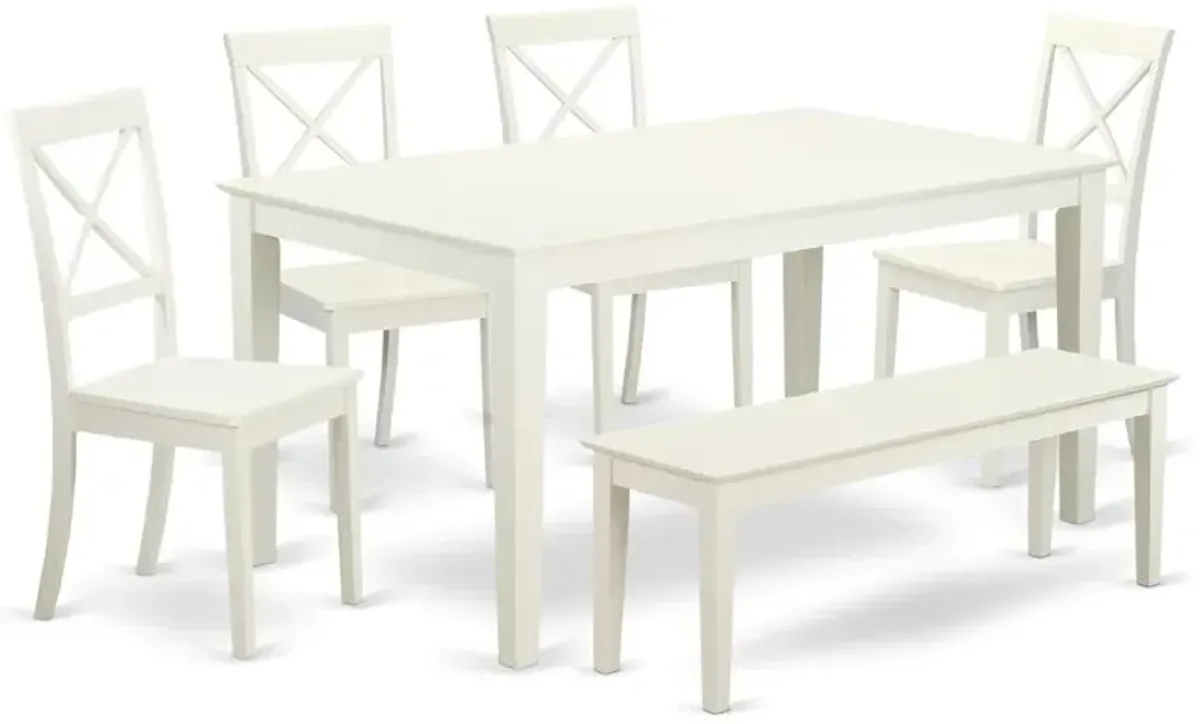 Dining Room Set Linen White, CABO6-LWH-W