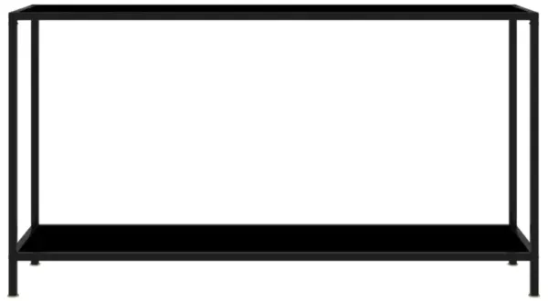 vidaXL Console Table Black 55.1"x13.8"x29.5" Tempered Glass